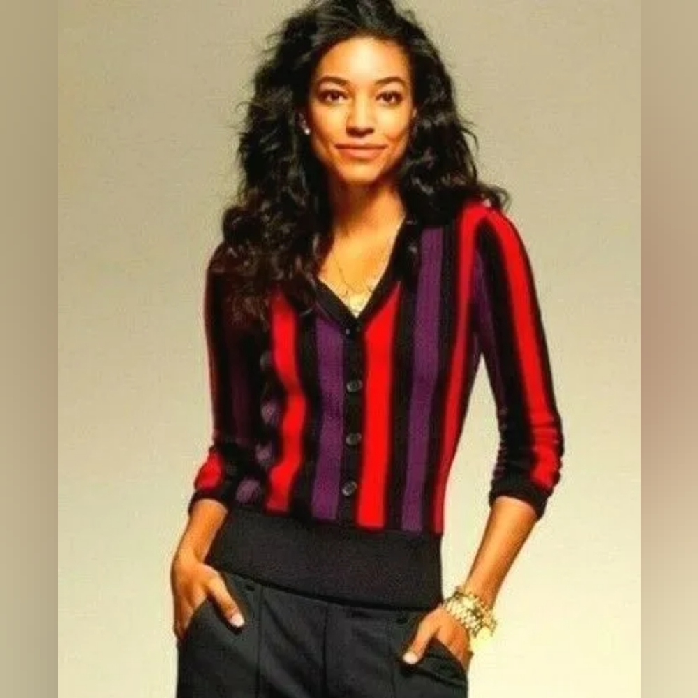 NWT Cabi Royal Pull Over, Sweater, Medium, Winter Colors, V neck.
